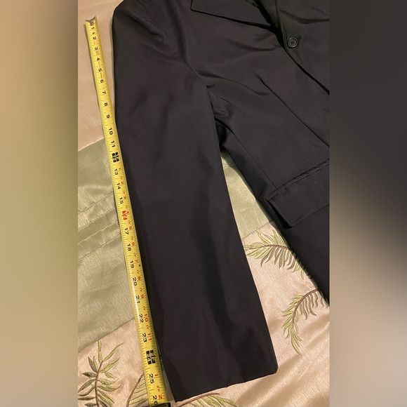 Perry Ellis Men's Large Black Trench Coat Vintage - Picture 6 of 11